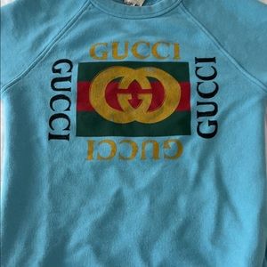 Kids Blue Gucci logo sweater